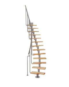 Mittelholmtreppe MINI aus Stahl mit Stufen wechselseitig begehbar
