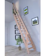 Raumspartreppe Buche 2000 mit Holzgeländer links