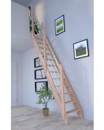 Raumspartreppe Buche 3000 mit Holz-Edelstahl-Geländer links