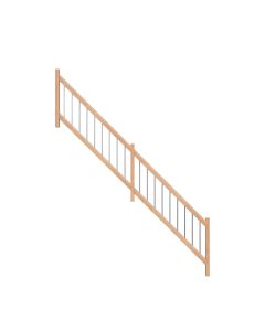 Treppengeländer Modell Lindos 1/4 Gewendelt Buche in Holz-Edelstahl Ausführung mit Rechteckhandlauf