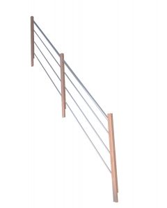Treppengeländer Modell Buche 3000 in Holz-Edelstahl Ausführung