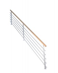 Treppengeländer Modell Lindos 1/4 Gewendelt Eiche in Design-Edelstahl Ausführung
