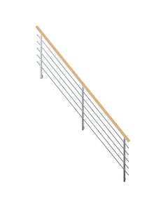 Treppengeländer Rhodos Gerade Eiche in Design-Edelstahl Ausführung mit Rechteckhandlauf