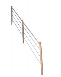 Treppengeländer Modell Eiche 3000 in Holz-Edelstahl Ausführung