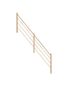 Treppengeländer Holz-Holz Design (Eiche) rechts mit Rundhandlauf