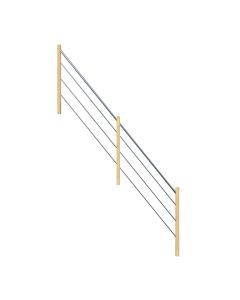Treppengeländer Modell Korfu (Fichte) 1/4 gewendelt: Holz-Edelstahl-Geländer