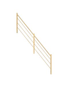 Treppengeländer gerade Variante: Holz-Holz-Design rechts (Fichte)