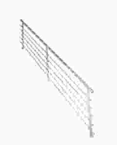 Treppengeländer Modell Lindos 1/4 Gewendelt Buche in Design-Edelstahl Ausführung