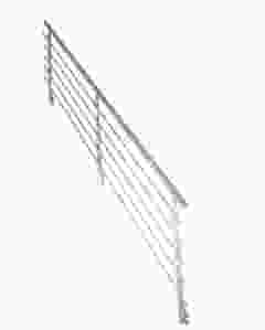 Treppengeländer Modell Rhodos 1/4 Gewendelt Eiche in Design-Edelstahl Ausführung Links