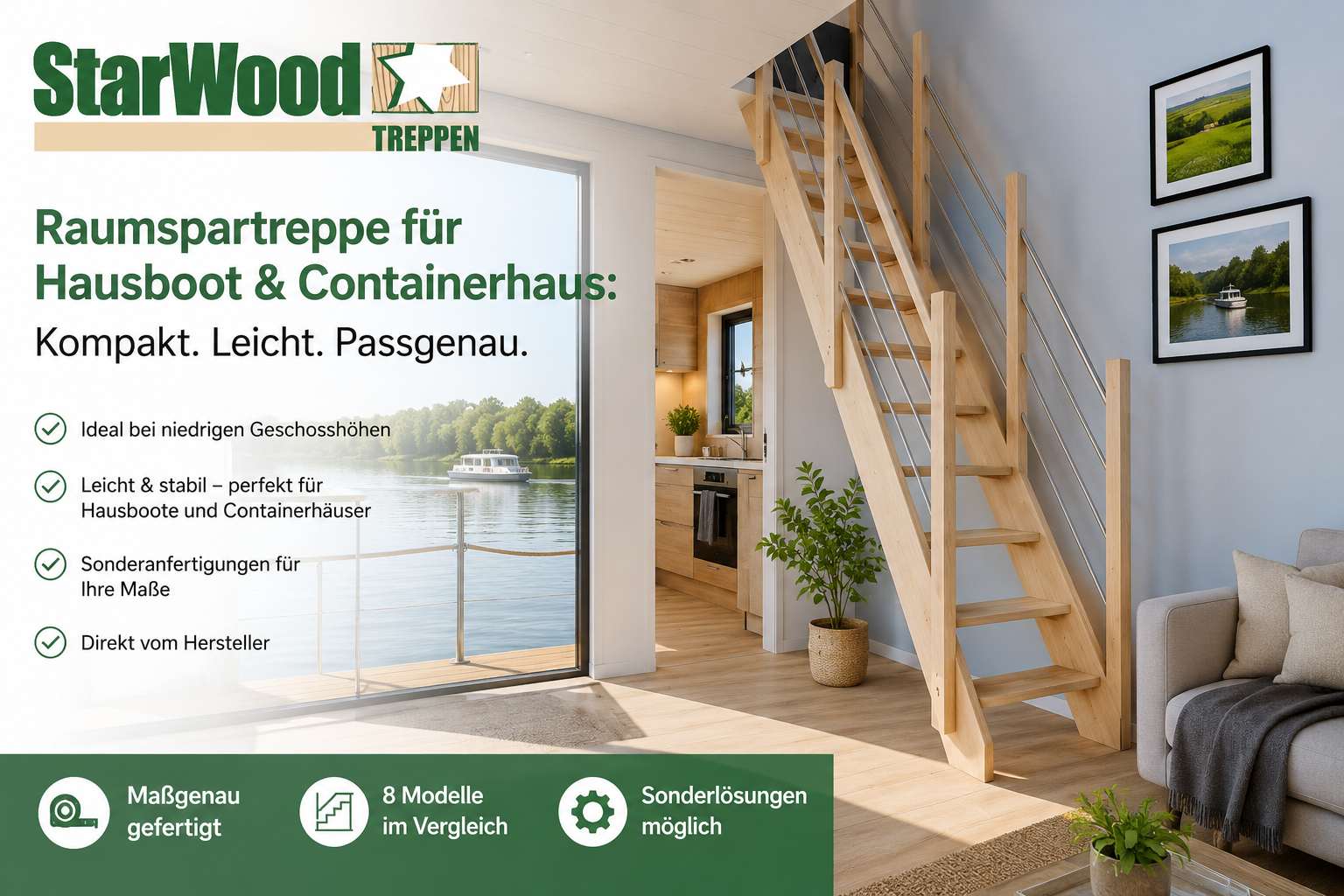 Raumspartreppe im Hausboot und Containerhaus: Worauf es ankommt