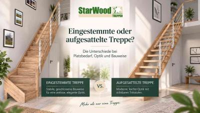 Eingestemmt oder aufgesattelt: die zwei Bauweisen der Wangentreppe