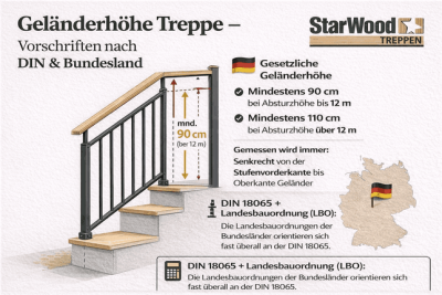 Geländerhöhe: Vorschriften, Maße & häufige Planungsfehler
