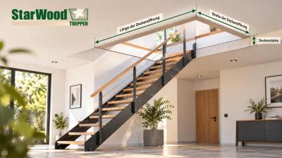 Deckenöffnung für die Treppe: Wie groß das Treppenloch sein muss