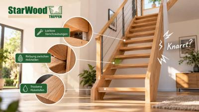 Treppe knarrt: Was tun, wenn die Holztreppe Geräusche macht?