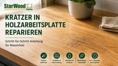 Kratzer in der Eichen-Arbeitsplatte: So reparieren Sie selbst