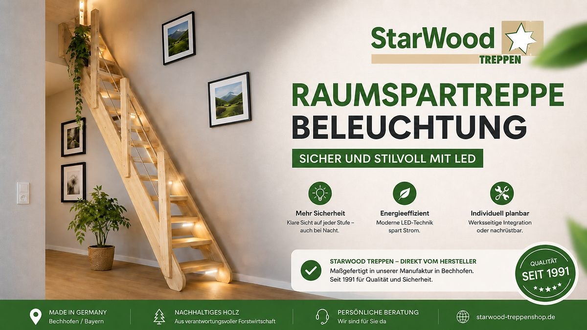 Raumspartreppe Beleuchtung: Sicher und stilvoll mit LED 